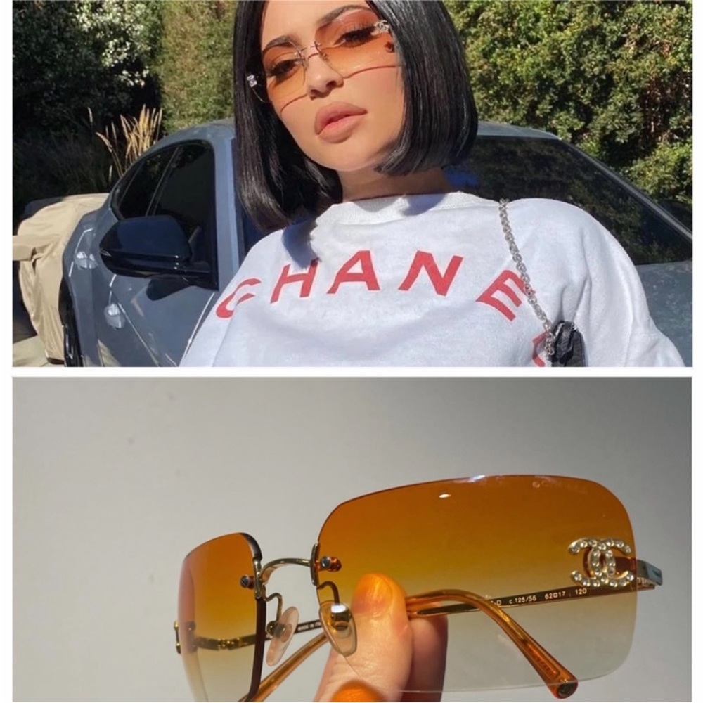 Rare 💫CHANEL VINTAGE SUNGLASSES SWAROVSKI CRYSTAL CC - Picture 12 of 16